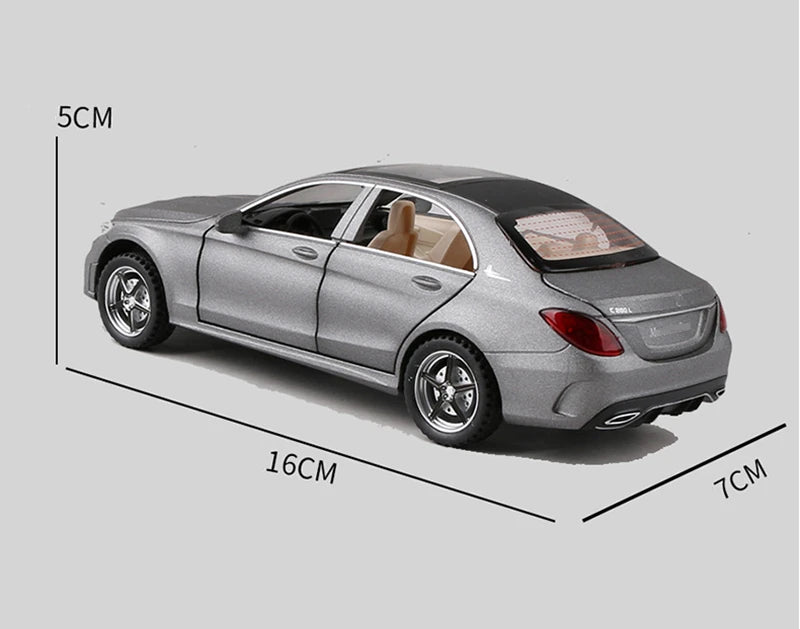 1:32 Mercedes C-Class Diecast Alloy Car Model – Sound & Light Toy Gift
