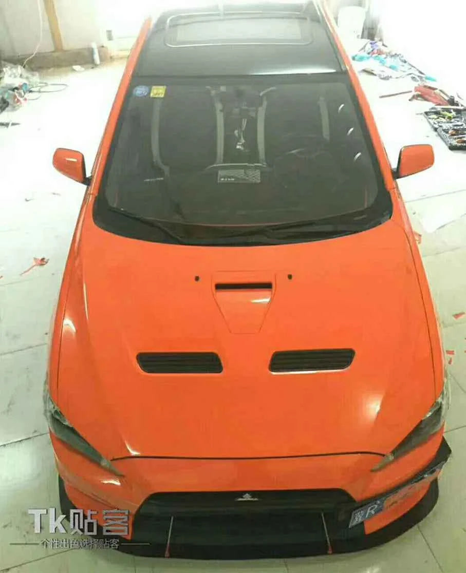 Premium Car Styling Glossy Fluorescent Yellow Vinyl Sticker Glossy Fluorescent yellow Vinyl Wrap Self Adhesive Sticker