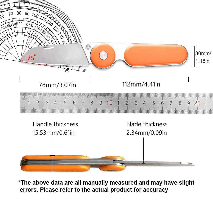YingQu CP58 Folding Knife Stainless Steel Knife Food Grade ABS Handle Outdoor Camping Pocketknives Fruit Cutting Hand Tools