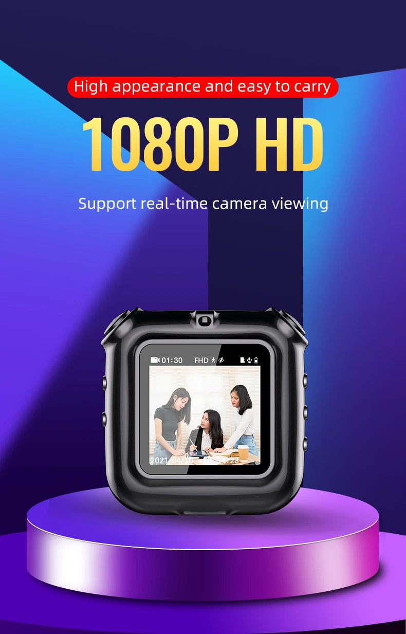 4-256GB Mini Clip Digital Camera Video Photo Audio Voice Recorder with Screen 1080P Bodycam Cam Smart Loop Recording Camcorder