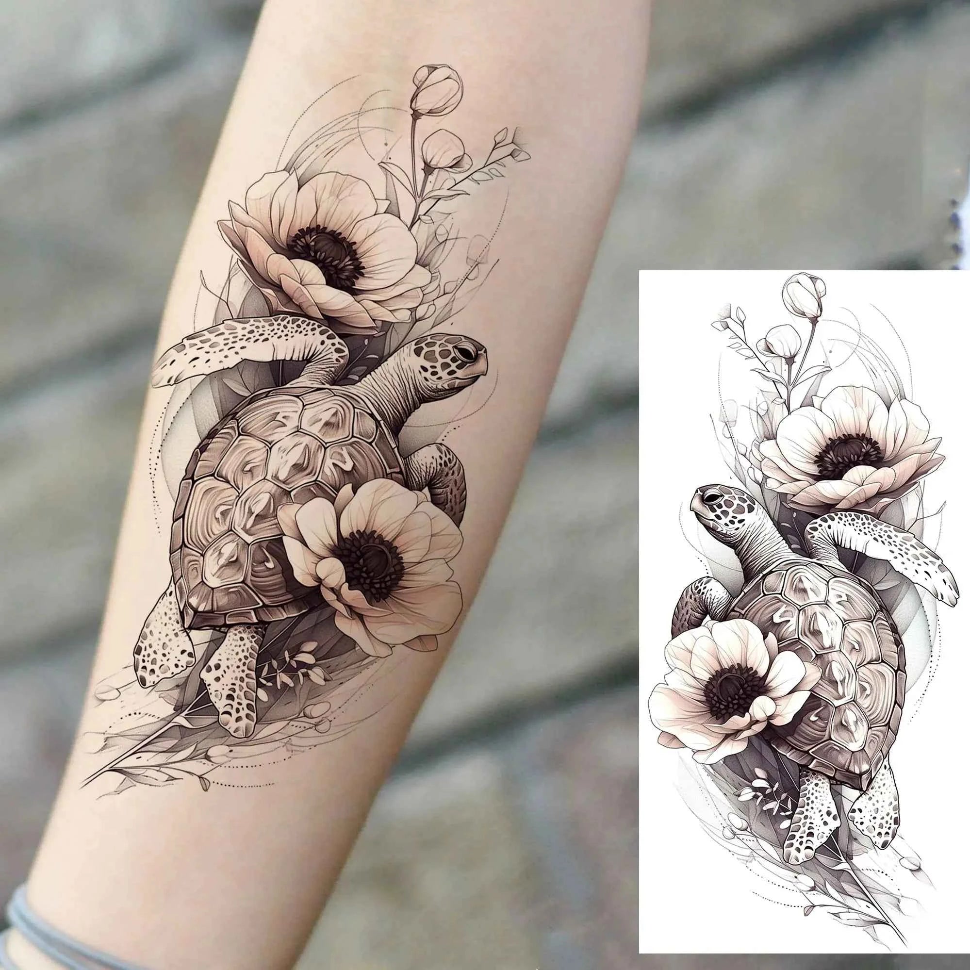 1 Sheet Flying Birds Flowers Book Temporary Tattoos For Women Waterproof Realistic Floral Animals Fake Tattoo Sticker Last Long