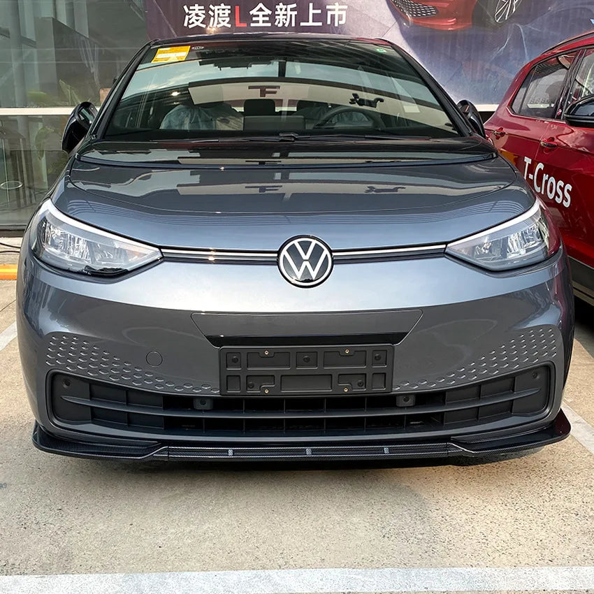 3Pcs Car Front Bumper Splitter Lip Spoiler Diffuser Guard Body Kit ABS Cover For Volkswagen VW ID.3 2019 2020 2021 2022