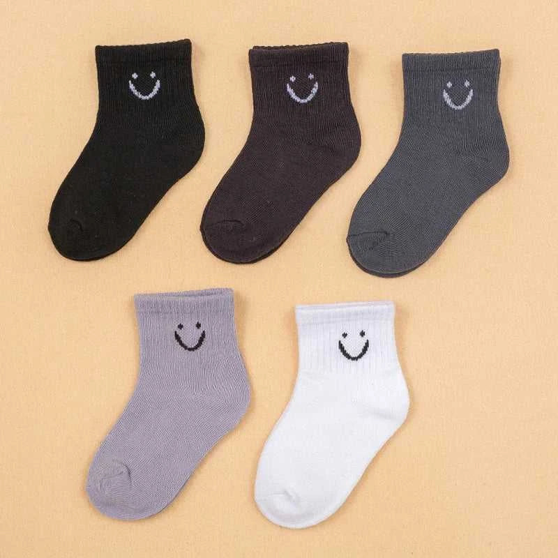 5 pairs Baby Cartoon Pattern & Solid Color Socks，happy face pattern kid's socks The jack market .AU The jack market .AU Mum & Kids: Essential Products for Every Family $ 24 14:193;5:200000298#3-5Y
