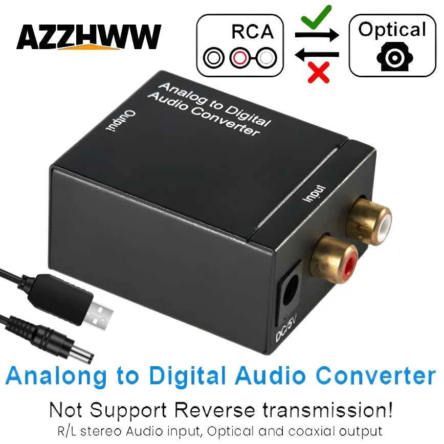 Analog to Digital Audio Converter L/R RCA to Digital Toslink Coaxial Audio Adapter For PS4 HDTV DVD Amplifier Soundbar Speaker The jack market .AU The jack market .AU Accessories Electronics $ 60 14:193#US Plug