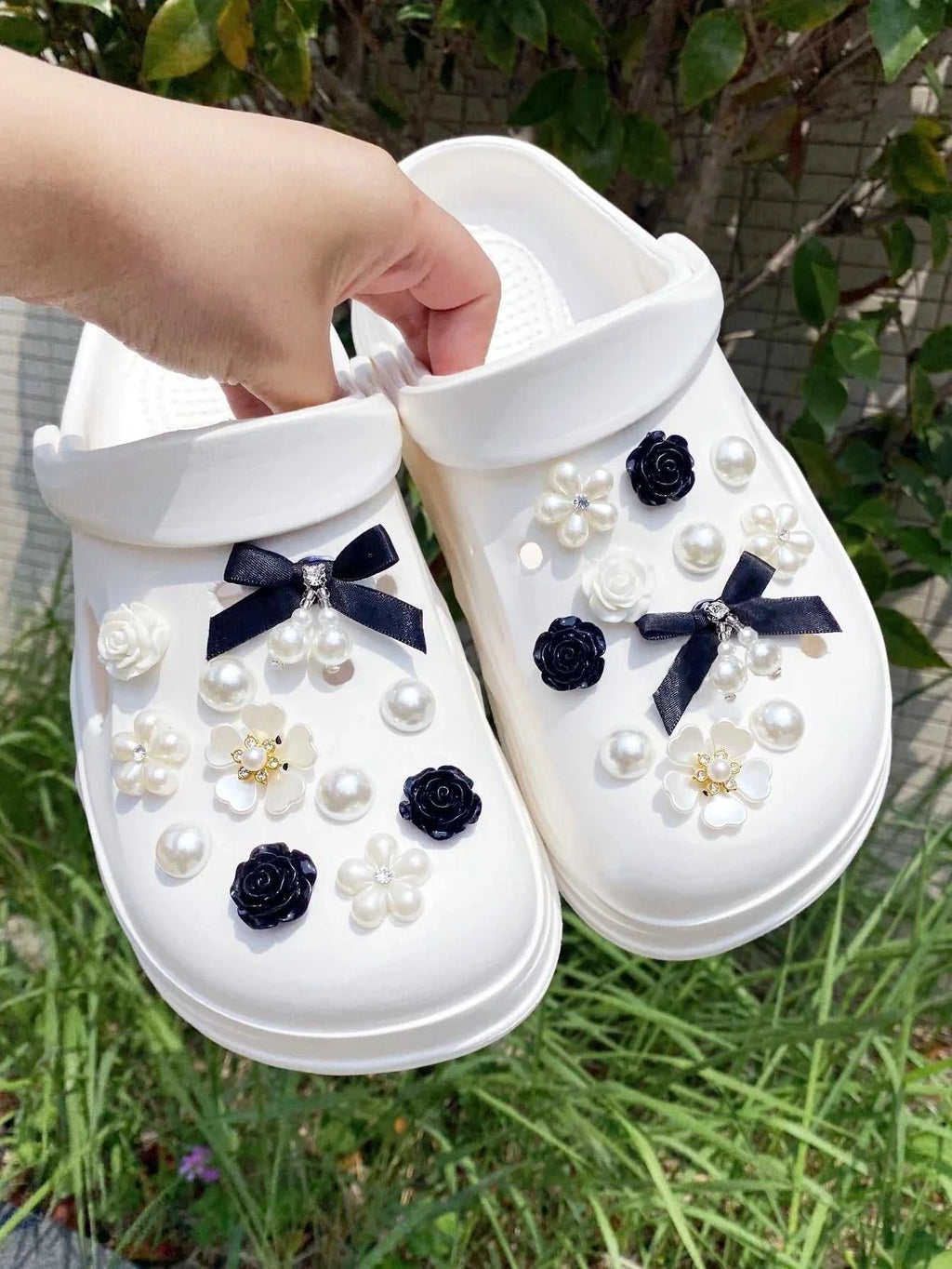 22 pieces of black ABS pearl bow, black rose, white diamond flower, rose, ABS pearl shoe buckle DIY decoration, multi-functional The jack market .AU The jack market .AU Step Up Your Style: Trendy Shoes for Every Occasion! $ 50 14:193#ABSheizzhdjie-22