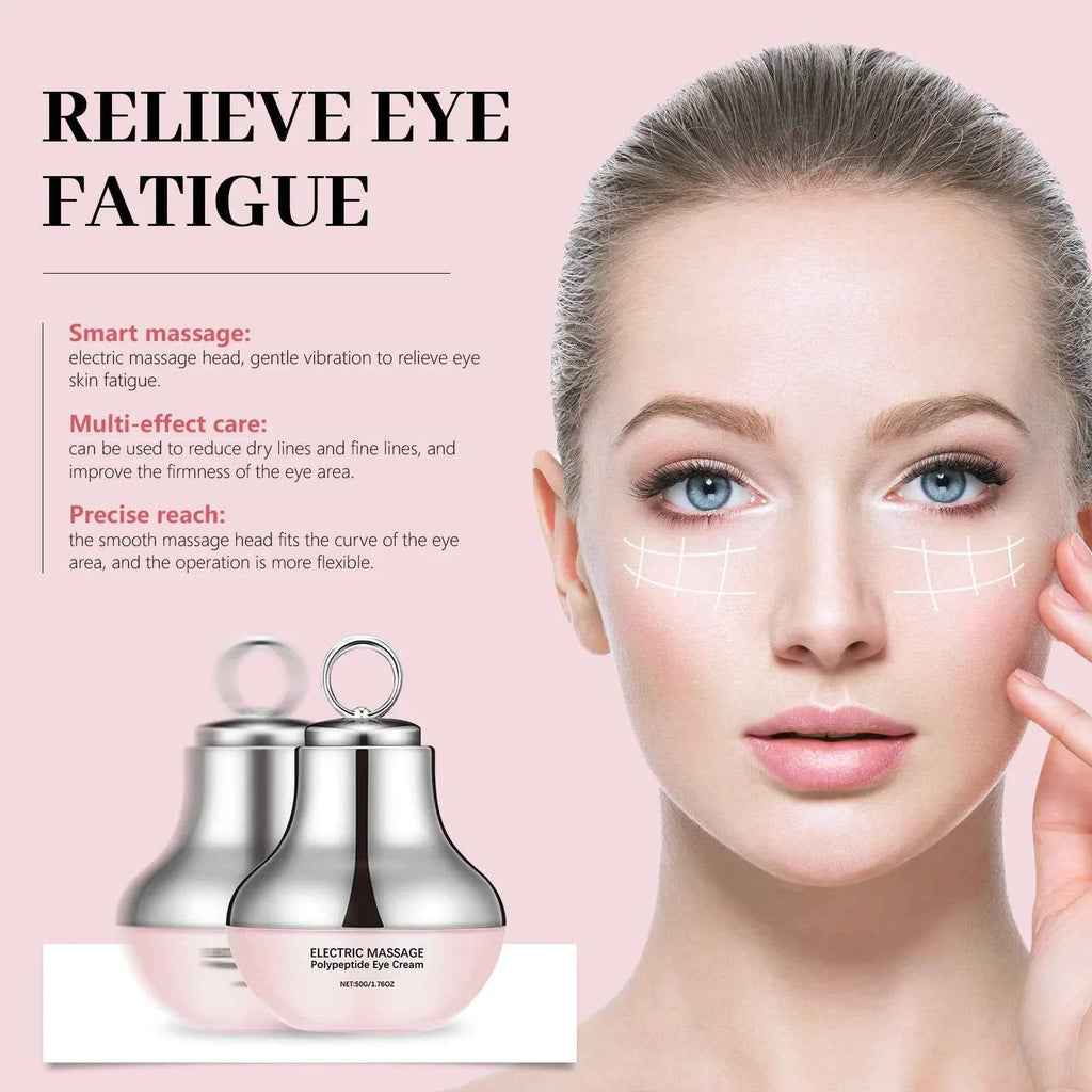 Polypeptide Eye Cream Electric Massage Eye Cream Lightening Dark Circles Puffiness Remove Eye Bags Brighten Eye Skin Care 50g