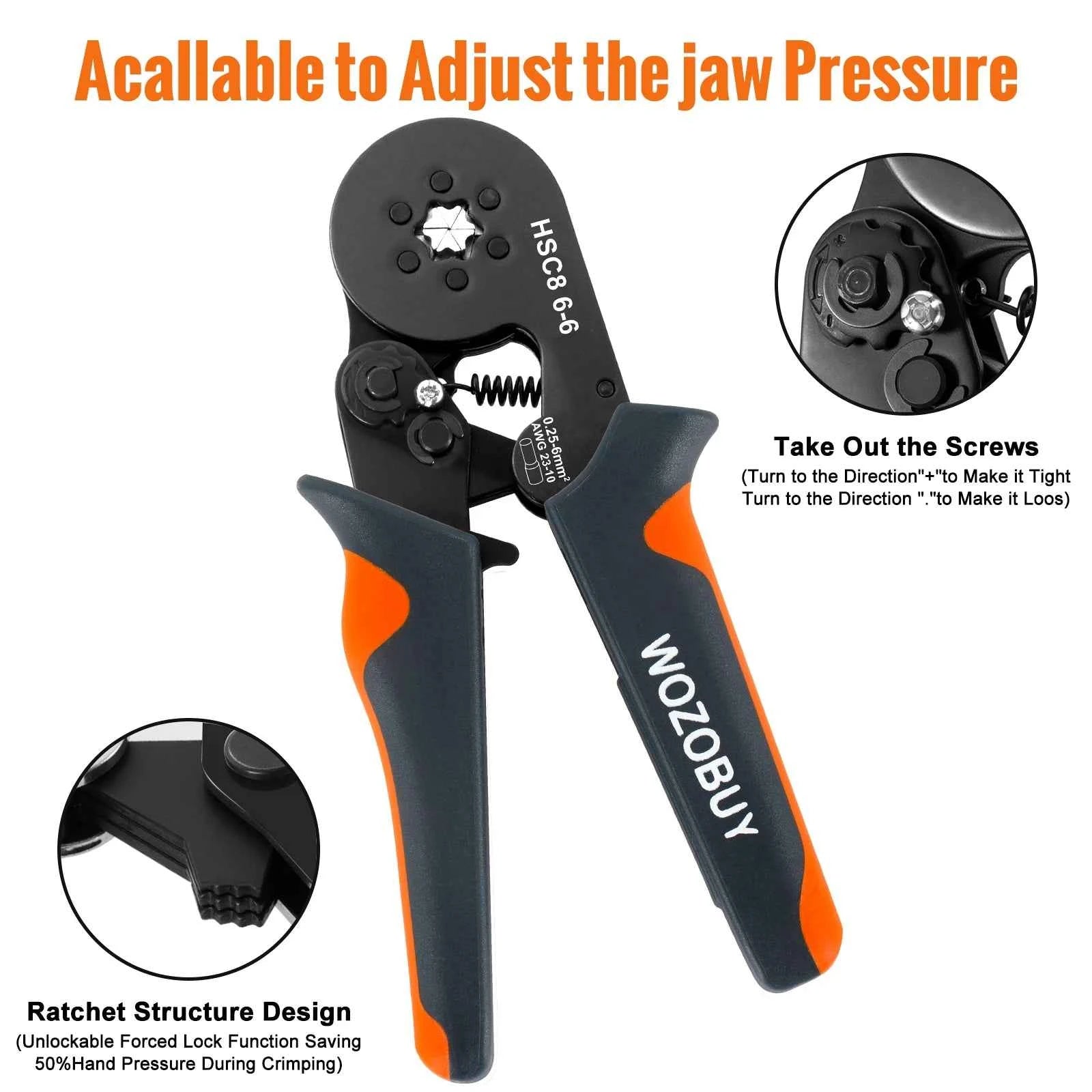 Wire Stripper Ferrule Crimping Tool HSC8 6-4/6-6 Electrical Crimper Plier For Wire End Crimp Tube Terminals Electrical Circuit