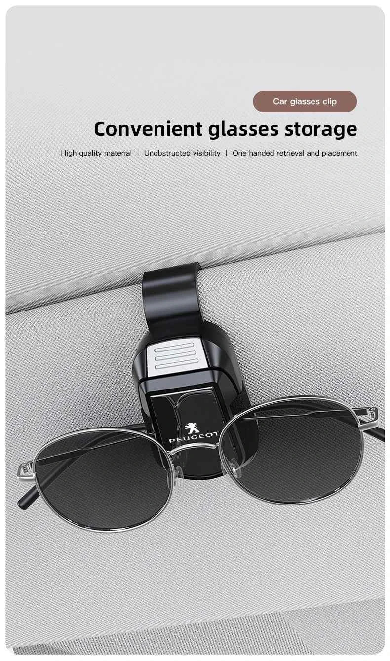 Mirror Style Car Sun Visor Glasses Holder Sunglasses Clip For Peugeot 206 307 308 3008 207 208 407 4008 408 508 2008 5008 301