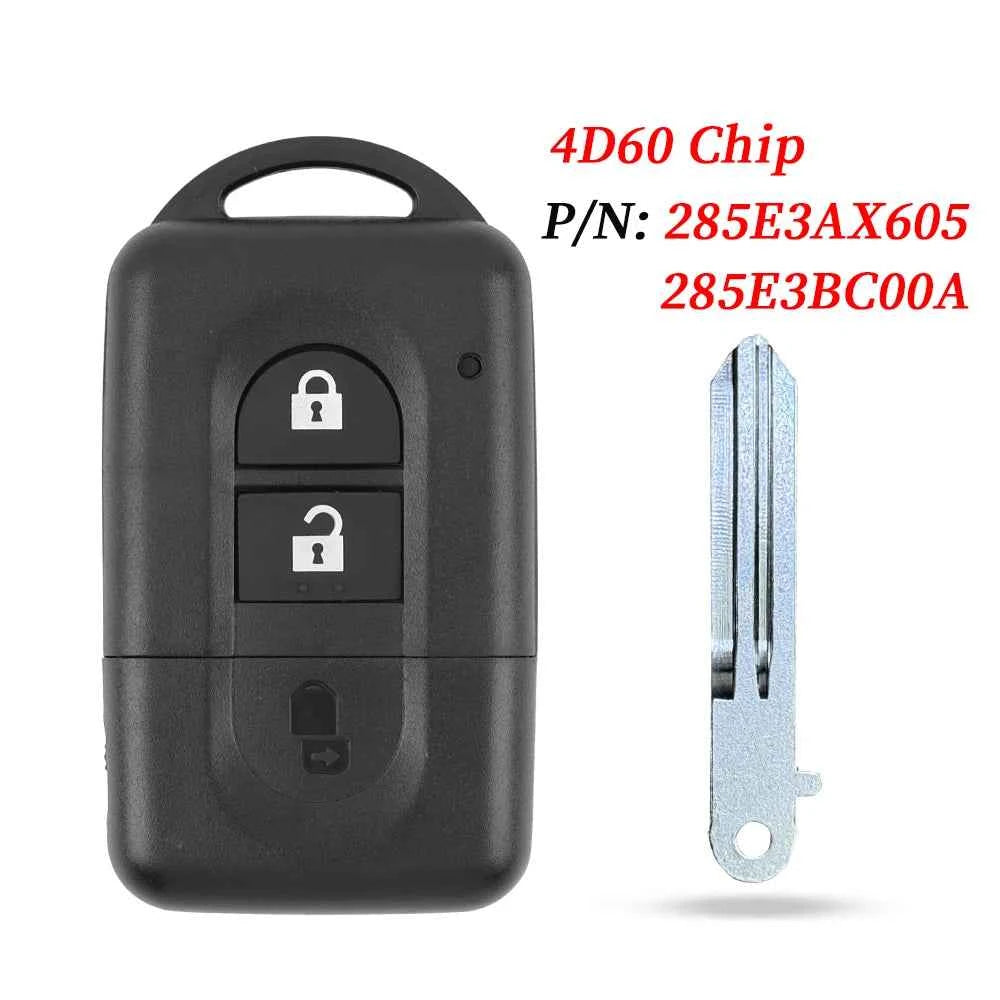 Liberty Keyless Remote Key 433MHz 4D60 / 46 PCF7936 Chip For Nissan X-trail Qashqai Pathfinder 2007-2015 285E34X00A / 285E3EB30A