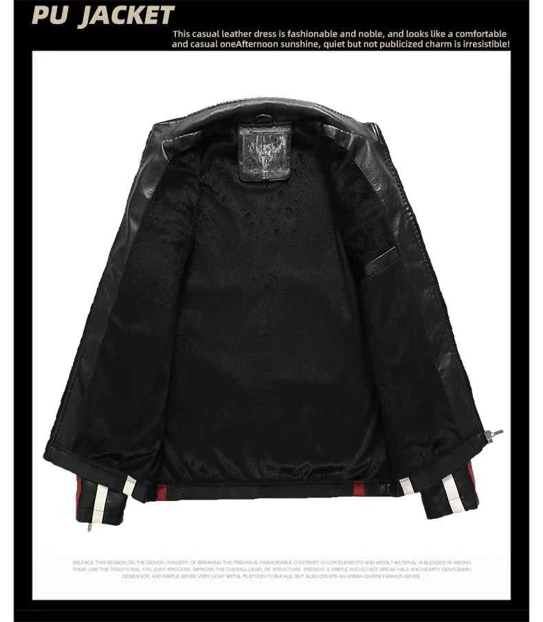 European American New Fashion Women's Plus Size Casual Trendy Stand Collar Long Sleeve Contrast Color PU Jackets Male Coats Tops The jack market .AU The jack market .AU Men Fashion $ 91 14:10;5:361386