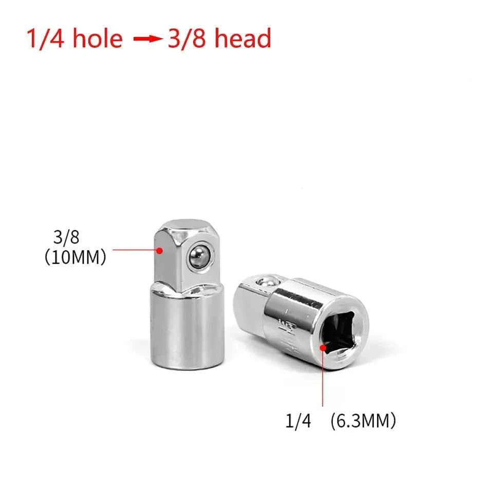 1/4" 3/8" 1/2" Ratchet Wrench Socket Converter Sleeve Head Chrome Vanadium Sleeve Drive Converter Transform Joint Hand Tools