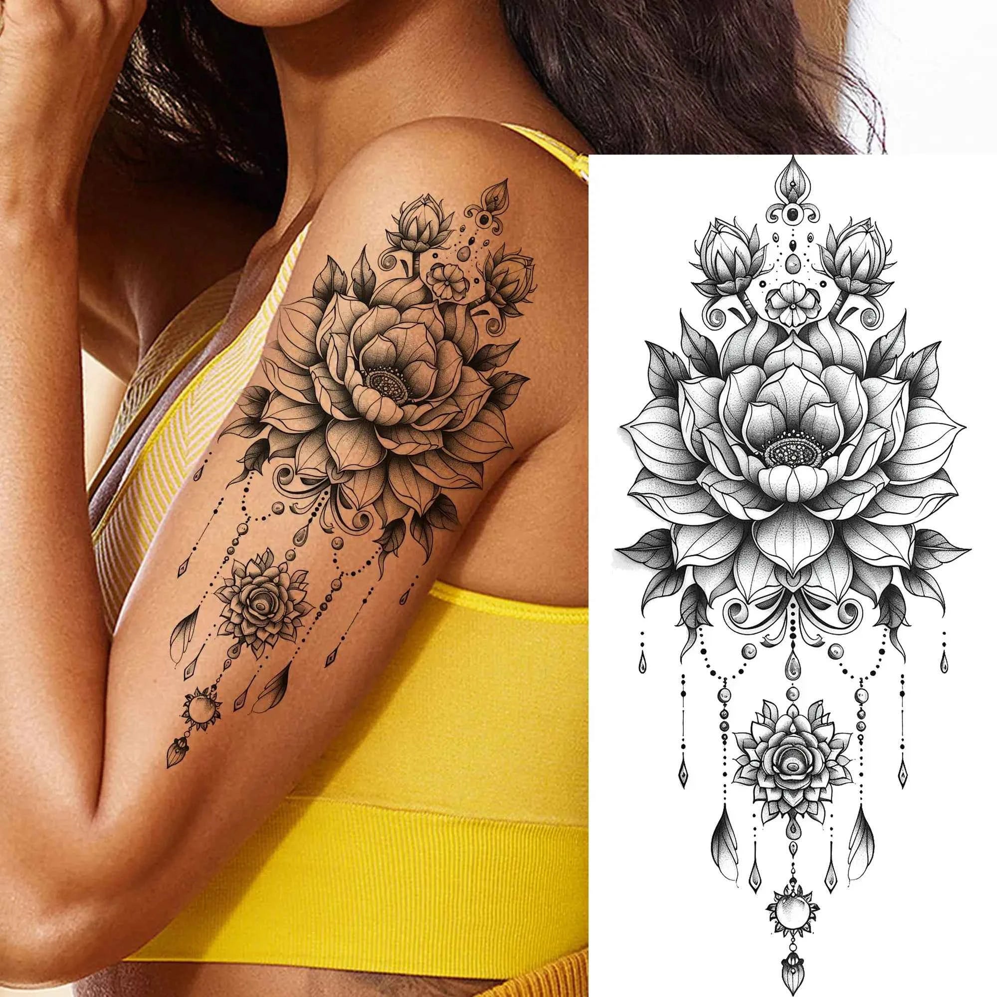 1 Sheet Flying Birds Flowers Book Temporary Tattoos For Women Waterproof Realistic Floral Animals Fake Tattoo Sticker Last Long