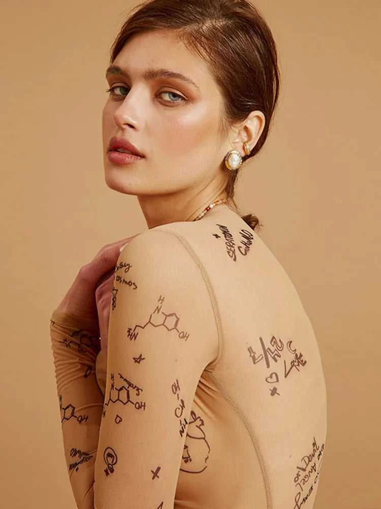 Sexy tight-fitting one-piece Top Women Long-Sleeved Bodysuits O-Neck Basic Party Wear Print Summer Wild Slim Bodysuits The jack market .AU The jack market .AU Woman Fashion $ 50 14:200001438;5:100014064