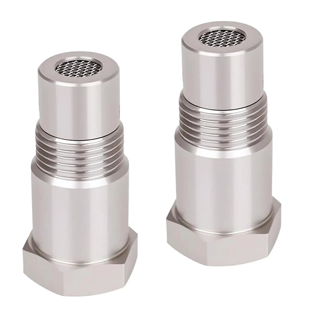 Spark Plug Non Fouler O2 Sensor 2 Pieces Stainless Steel O2 Sensor Plug Automotive Replacement Connector For Engine Bypass Drain