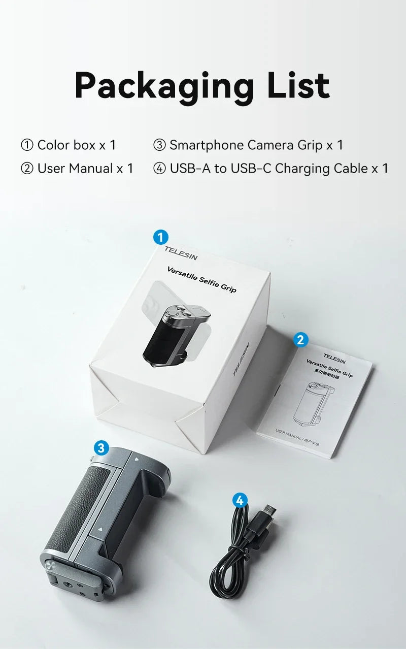 TELESIN Phone Camera Multi-function Selfie Handle Bluetooth Phone Stand Selfie stick Remote Control Adapter Grip Handle Holder