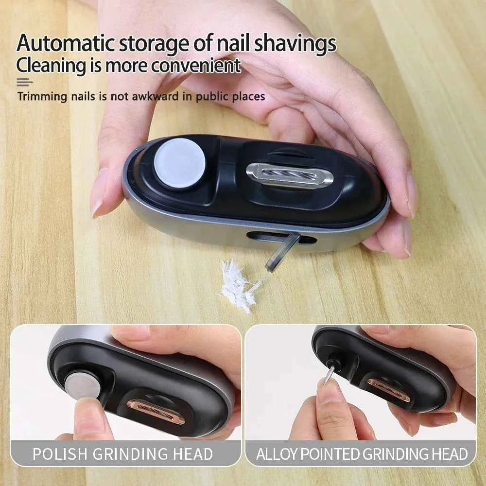 Rechargeable Electric Nail Clipper & Trimmer with Light - Portable Fingernail Cutter and Storage