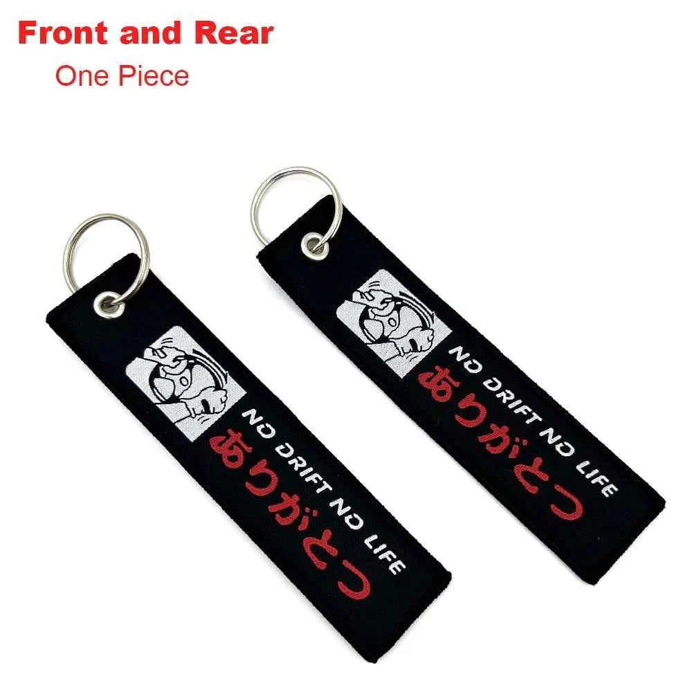 JDM Racing Keyring Embroidered Nylon Fabric Keychain Moto Keychain Car Key Tags for Nos Nightkids Keychain Motorcycle Initial D