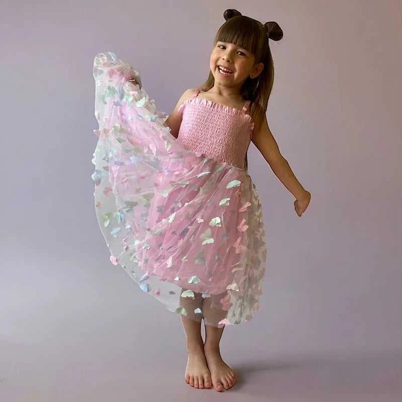 Girls Summer Elegant Dress With Large 3D Butterfly Wings Gauze Princess Dress Bow Kids Sleeveless Birthday Party Evening Dresses The jack market .AU The jack market .AU Mum & Kids: Essential Products for Every Family $ 46 14:496#dress Led lights;200000463:200004192#8T