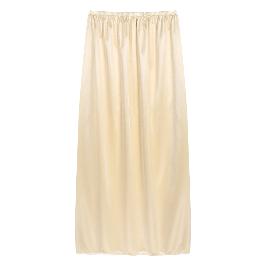 Womens Petticoat Skirt Solid Half Slip Underskirt Summer Elastic Waist Inner Lining Midi Skirt Long Underskirt for Party Dress