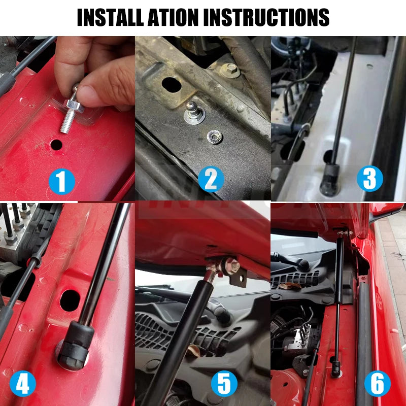 2x Car Front Engine Hood Bonnet Cover Spring Shock Gas Struts Lift Supports Props Rods For Ford Mustang 2015 - 2019