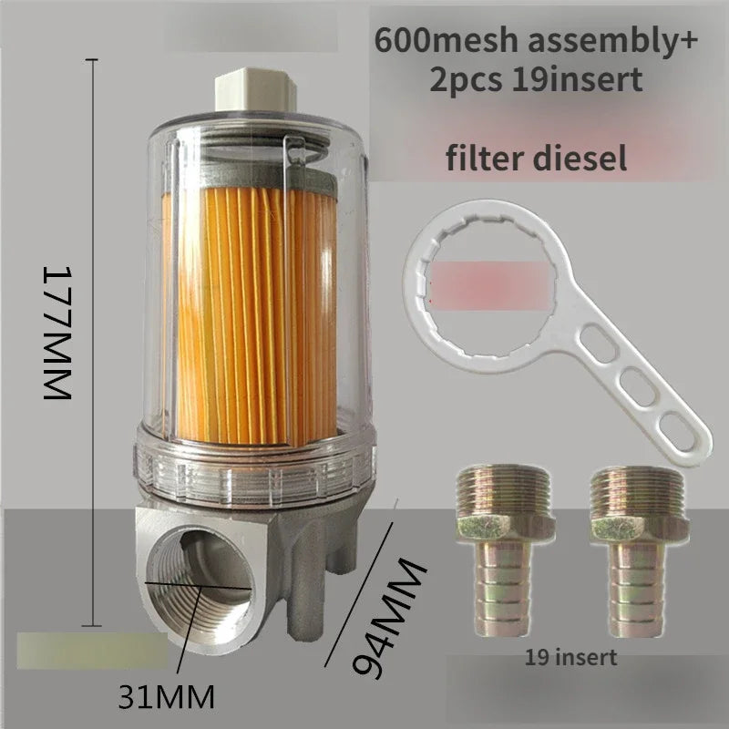 Vehicle fuel pump diesel dispenser transparent impurity filter assembly oil refueling machine filtration accessories