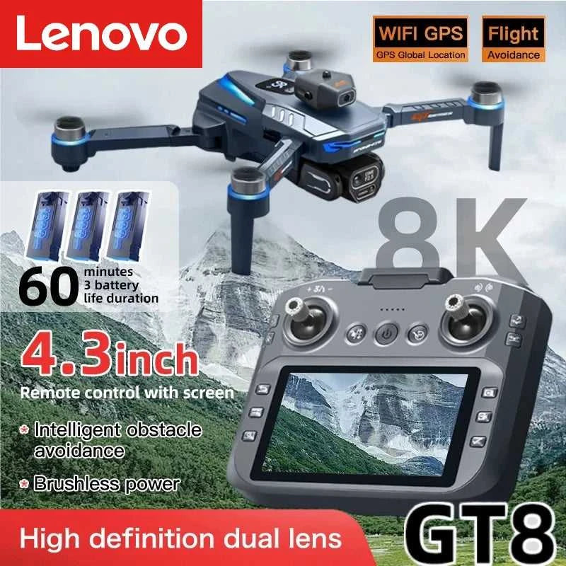 Lenovo GT8 Drone 8K Professional Dual Camera GPS FPV Brushless Motor Optical Flow Hovering Folding Quadcopter 4K RC Dron Toys The jack market .AU The jack market .AU Drones $ 126 14:193#Blue-6k-Battery1