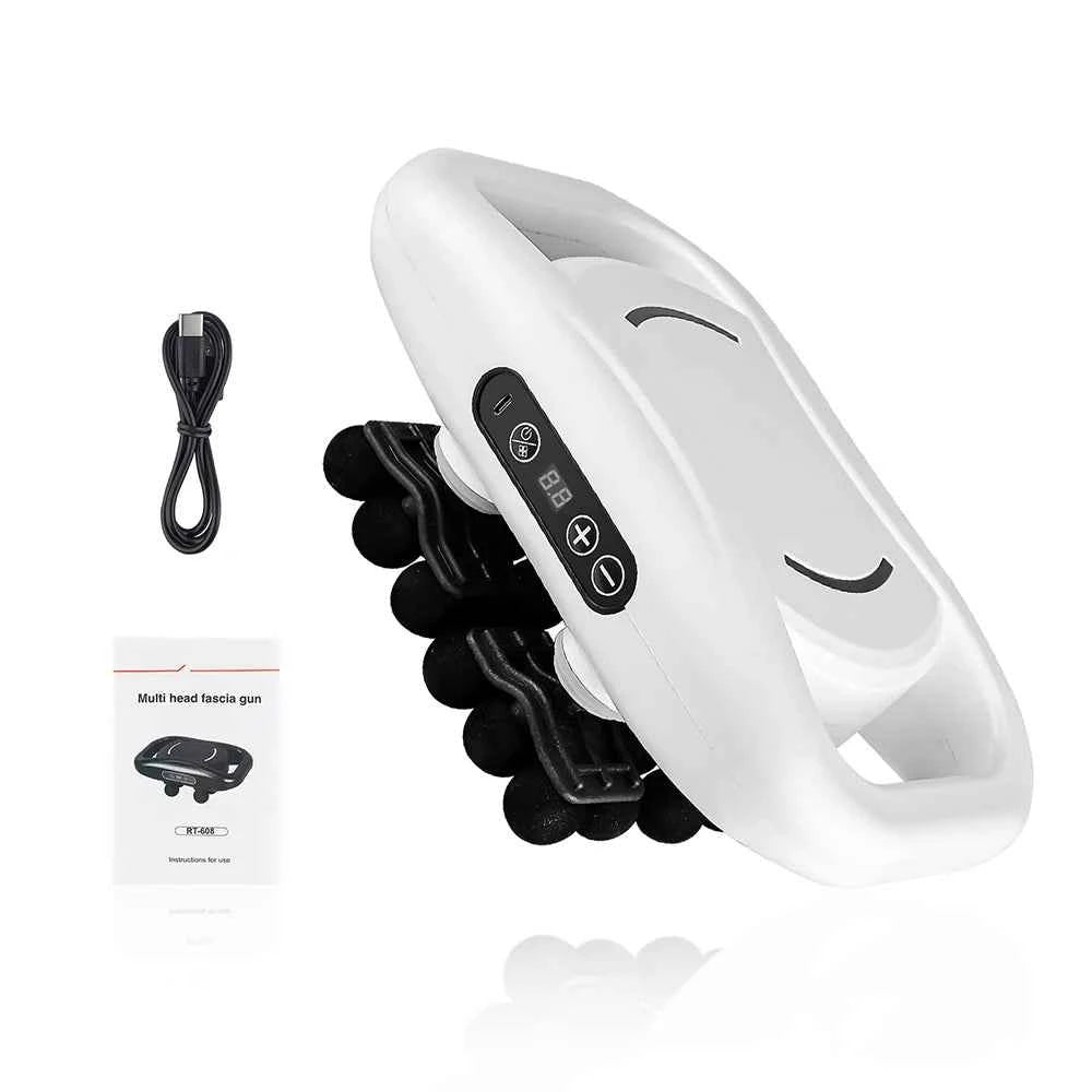 Electric Fascia Gun Massage 30 Heads Fascia Massage Gun Back Waist Massager Vibration Leg Body Muscle Relaxation masajeador