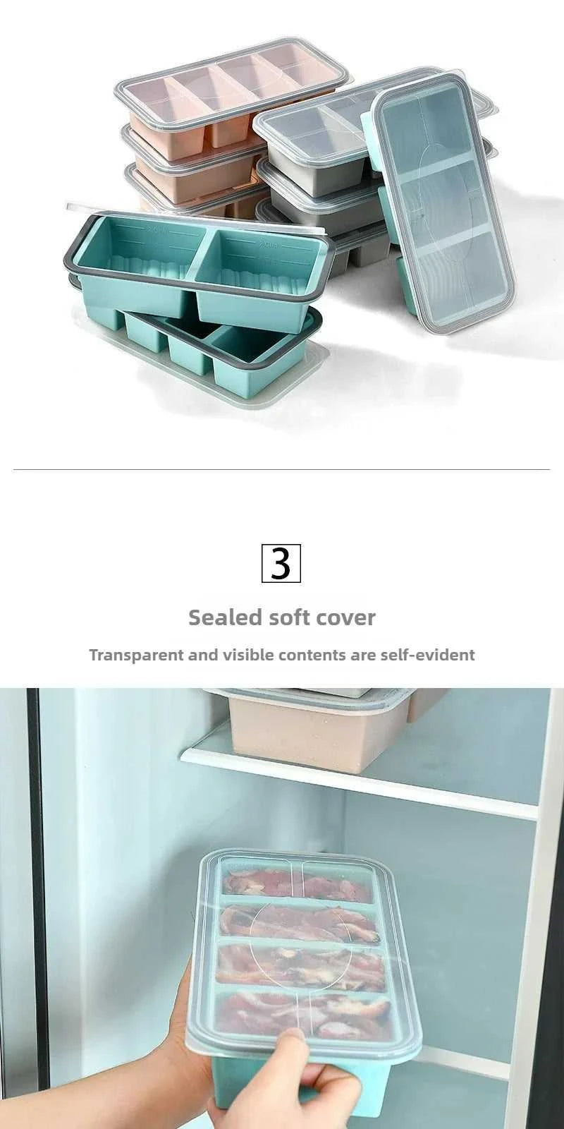 Silicone Freezer Tray ,Freezing Trays with Lid for Meal Prep Silicon Soup Portion Freeze Tray Make Stock Souped Ice Cube The jack market .AU The jack market .AU $ 39 14:350853#2grid-blue