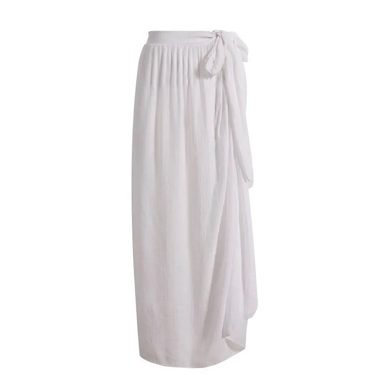 2023 New Cover-ups Summer Women Beach Wear Cotton Tunic Dress Bikini Bath Sarong Wrap Skirt Swimsuit Cover Up