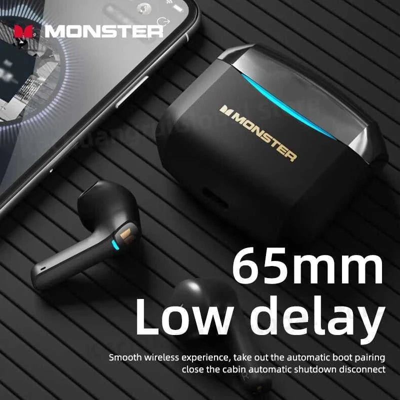 Monster GT06 Wireless Bluetooth 5.1 Headphones TWS Gaming Earbuds Noise Reduction Sports Earphones With Mic Long standby 450mAh The jack market .AU The jack market .AU Accessories Electronics $ 72 14:10#Black