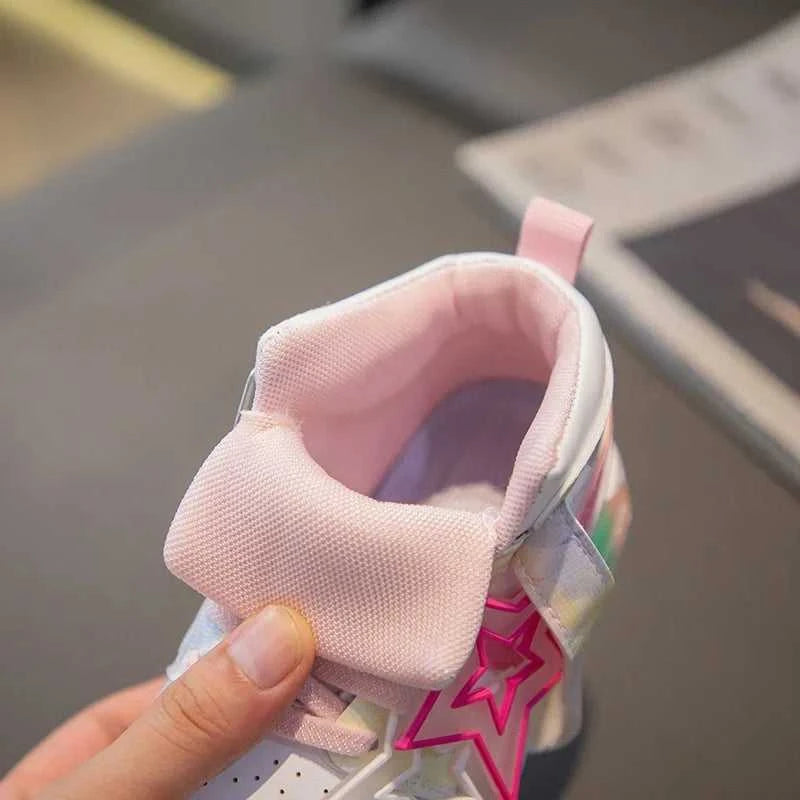 Girls Sneakers with Stars Color Matching Non-slip Fashion Children Princess High-top Sport Shoes Kids Casual Running Shoes The jack market .AU The jack market .AU Mum & Kids: Essential Products for Every Family $ 48 14:1052#pink;200000124:200000334