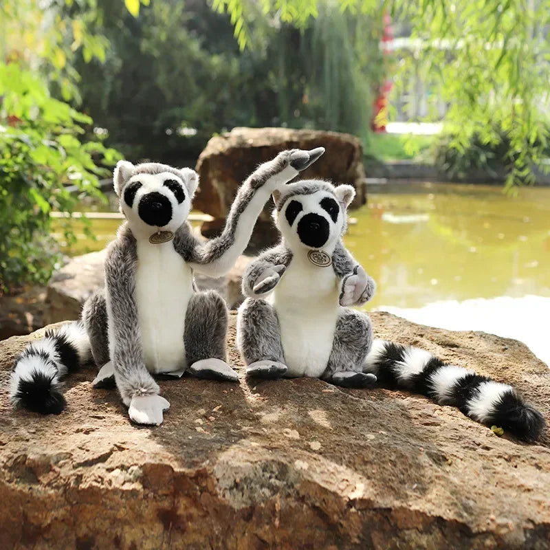 Simulation Lemur Plush Animal Monkey Toys Realistic Kawaii Stuffed Doll Room Decor Soft Pillow Children Boys Birthday Gifts