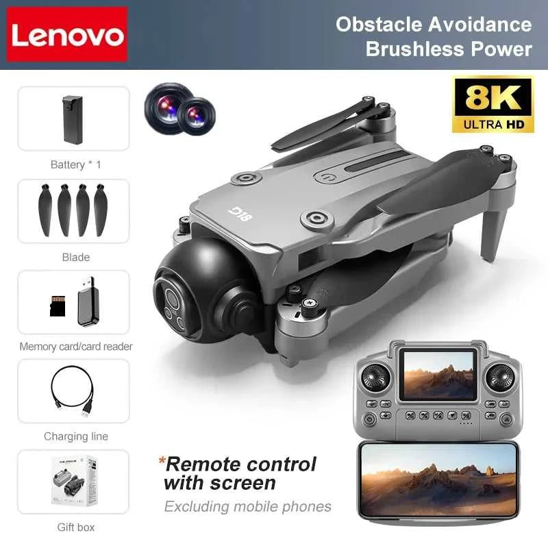Lenovo D18 Drone 8K Aerial HD Dual-Camera Intelligent Obstacle Avoidance Brushless Power 5G WIFI Screen Remote Control GPS Drone The jack market .AU The jack market .AU Drones $ 97 14:175#Black-8K HD-VR