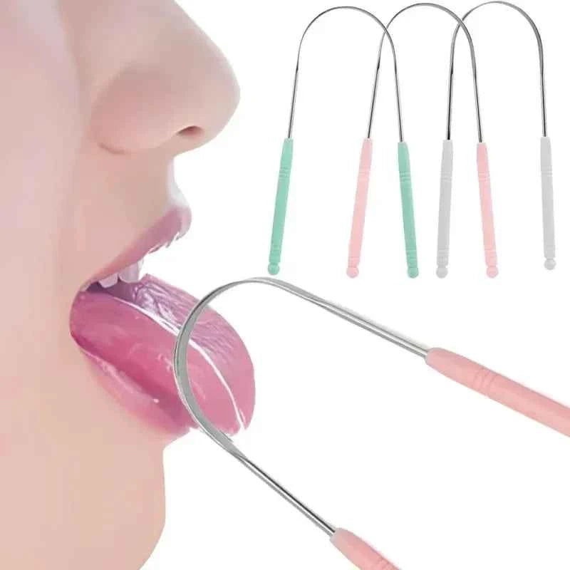 FreshBreeze Stainless Steel Tongue Scraper - Coated U-Shaped Design for Ultimate Oral Hygiene & Fresh Breath