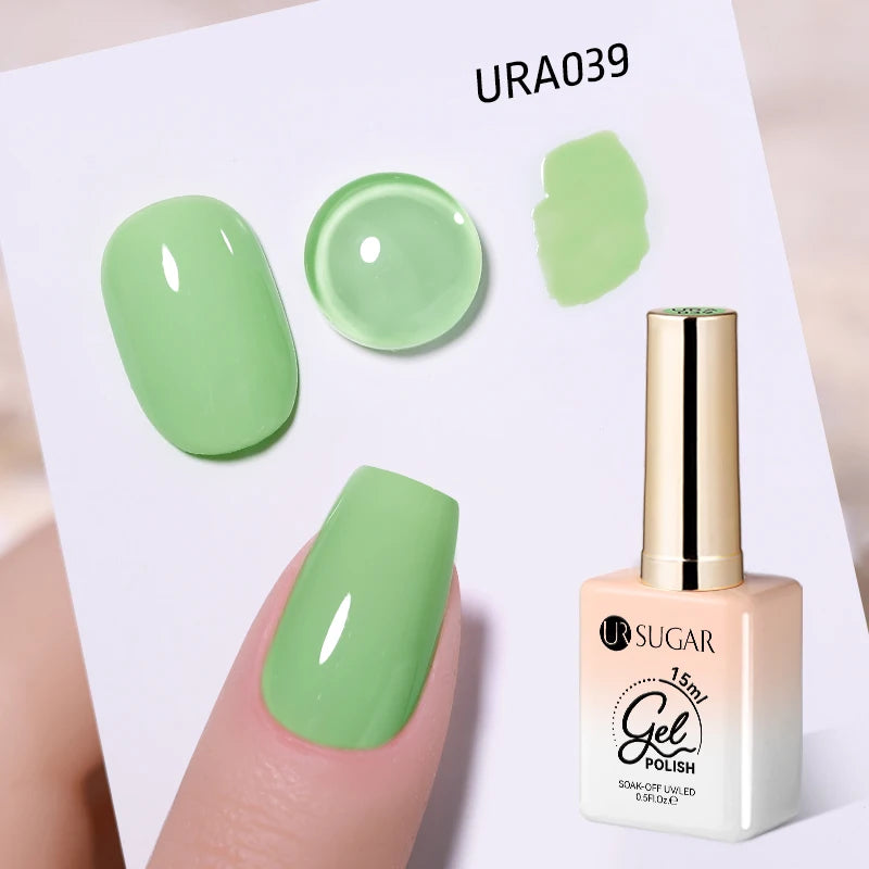 UR SUGAR 15ml  Autumn Winter Red Cat Magnetic Gel Nail Polish White Dopamine Nail Sparkling Glitter Soak Off UV LED for Manicure