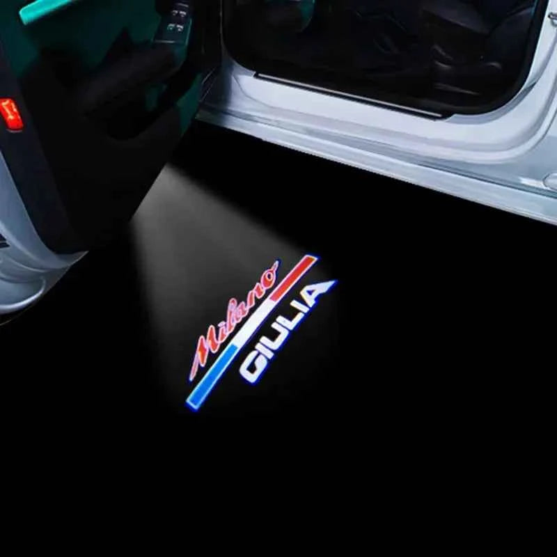 2pcs FOR Alfa Romeo LED Car Door Welcome Light Logo Projector Giulia Giulietta Mito Stelvio Brera 147 156 159 car-styling