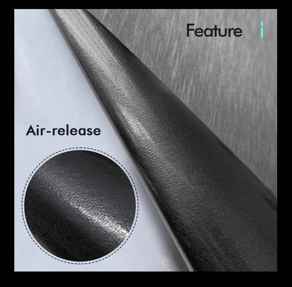 Vinyl Wrap Balck Brushed Aluminum Vinyl Wrap Film Waterproof PVC Car Wrap Air Release Grey Matt Brushed Computer Car Accessories