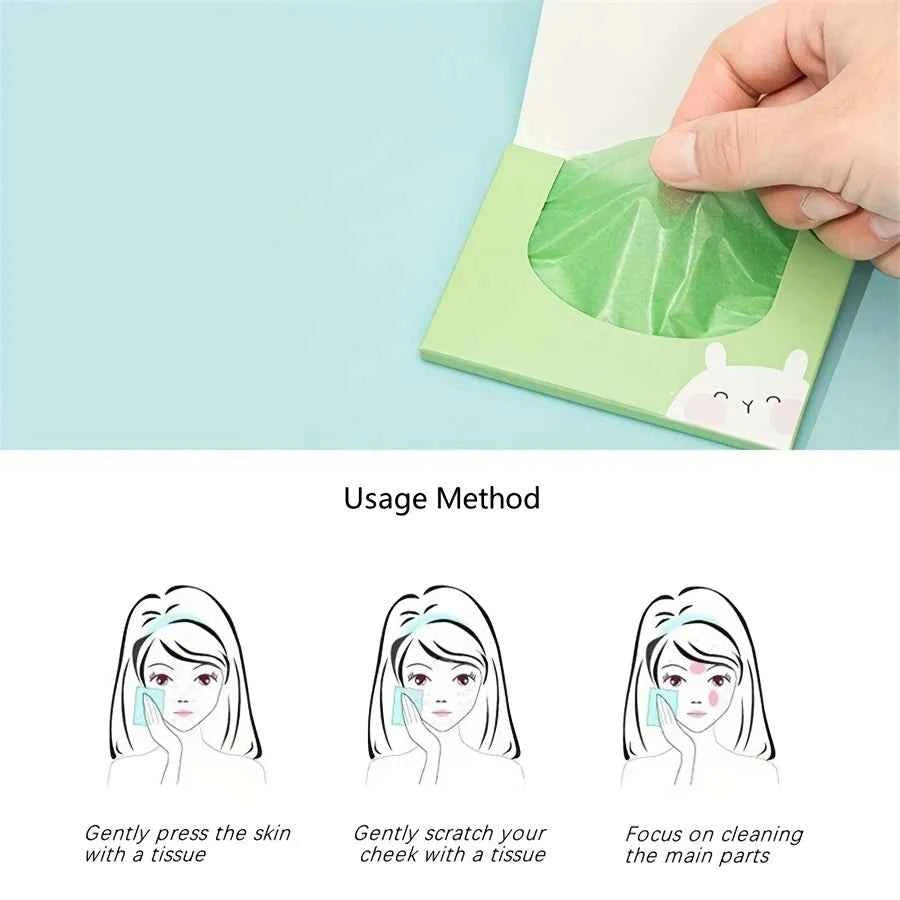 GlowPro Oil Blotting Papers - 100 Sheets for Instant Oil Control & Deep Pore Care