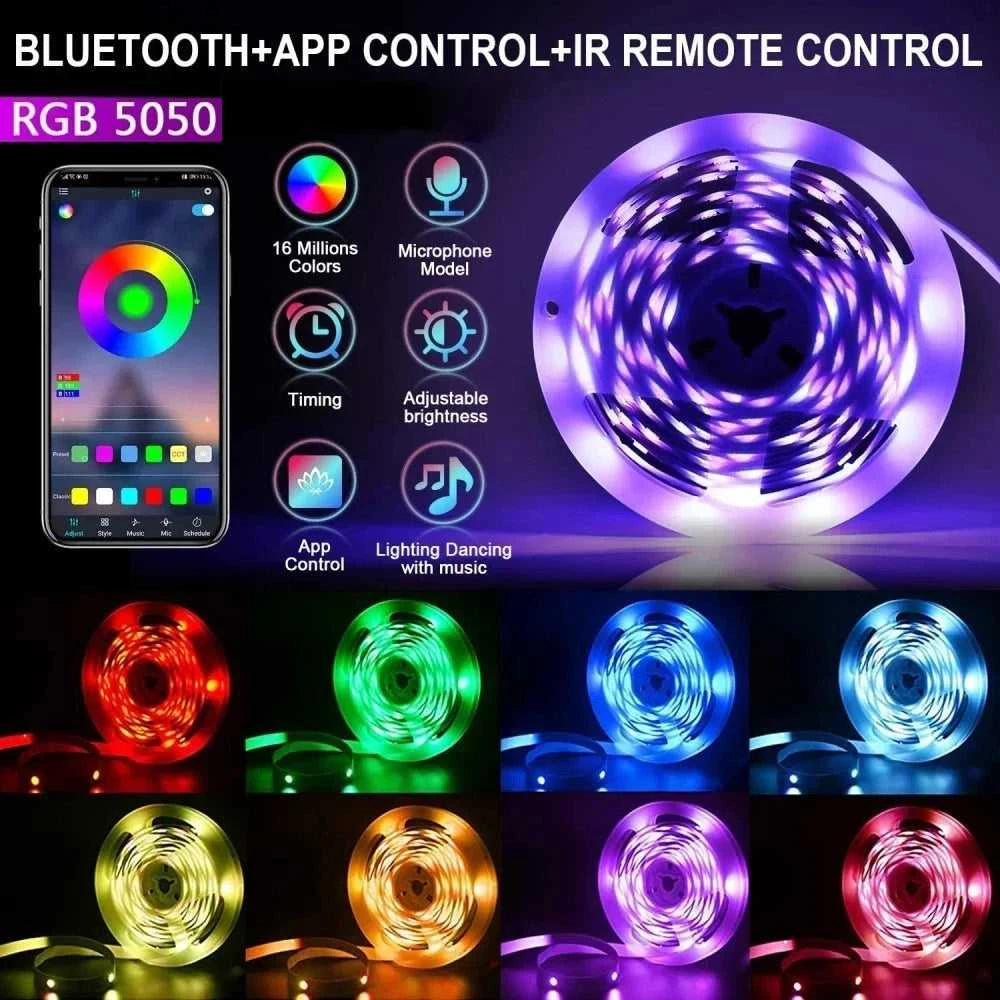 1-30M/100FT LED Strip Light USB RGB LED Ribbon Tape Bluetooth Touch Remote Control LED Strip LED TV Backlight For Bedroom Decor The jack market .AU The jack market .AU Home $ 67 136:9131285835#IR 3Key;14:29#RGB 5050;380:6287#25M