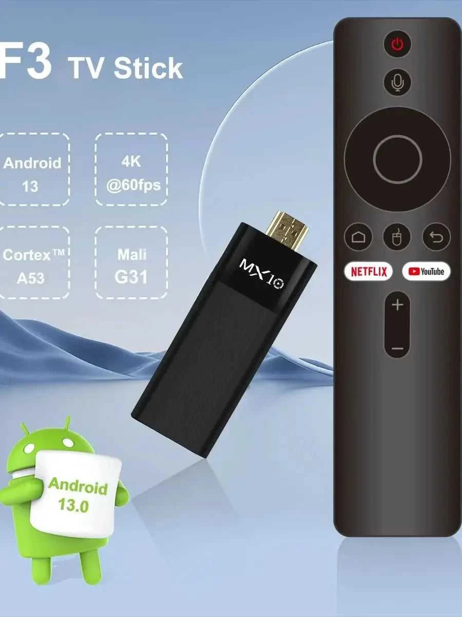 Ultra HD 4K Android TV Stick MX10-F3 Stick Mini Home TV Stick H313 Quad Core Support 2.4/5G Dual Wifi 2GB RAM 16GB ROM The jack market .AU The jack market .AU Accessories Electronics $ 83 14:193