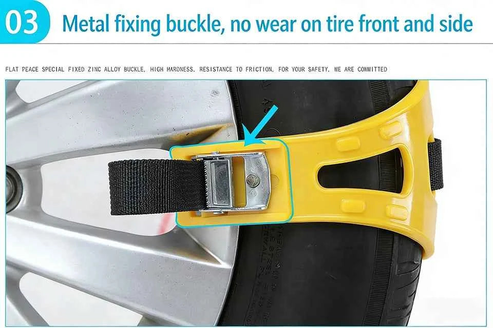 Car Snow Chains Universal Easy Install Tire Anti-Slip Chains for SUV Sedan Ice Snow Muddy Road Durable Emergency Traction Chains
