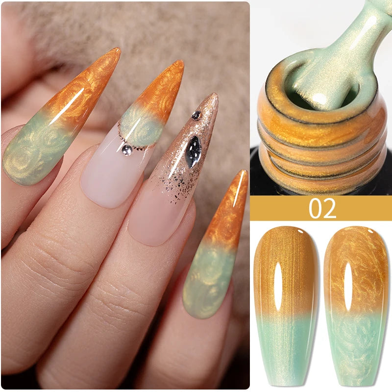 PUENTE Cat Eye Magnetic Gel Nail Polish - Vibrant Starry Galaxy Effect, Soak Off UV, 7.5ML