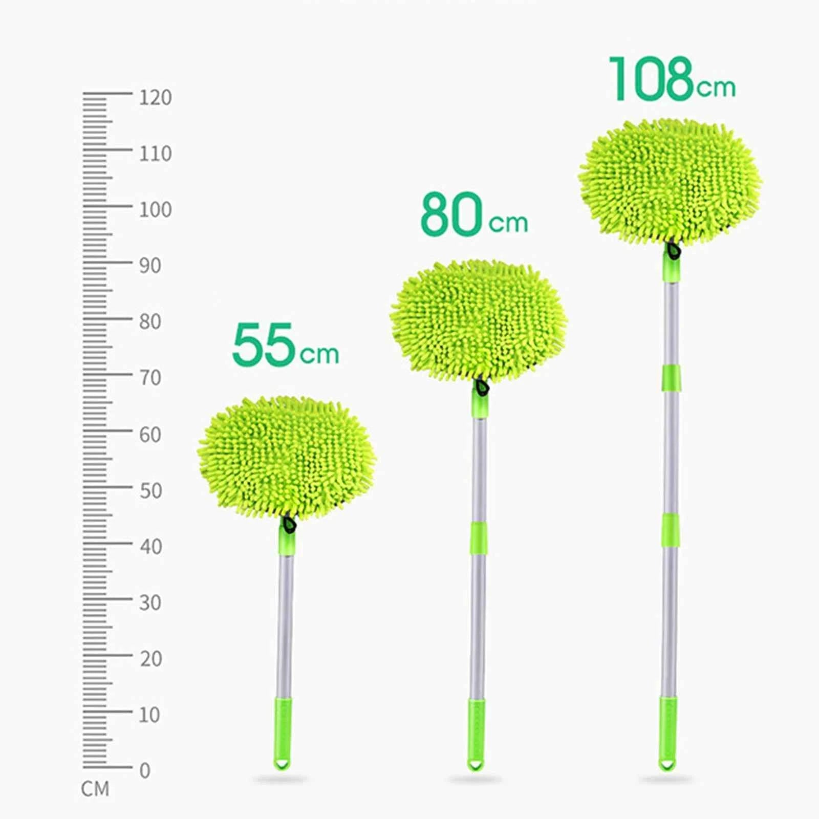 Car Washing Mop Kit with Long Handle Microfiber Car Cleaning Brush Kit Telescoping Car Washing Brush Mop Kit Scratch Free