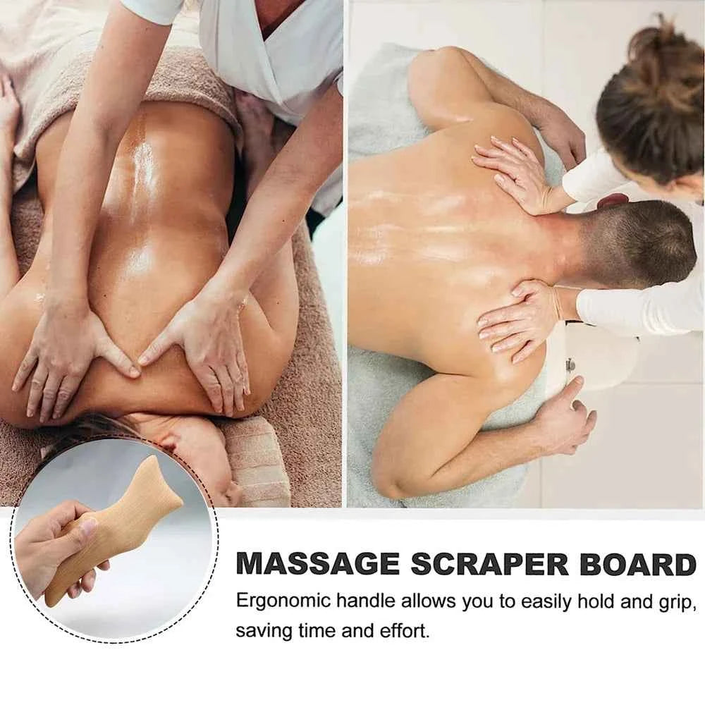 Wooden Whale Gua Sha Massage Tool - Beech Wood for Enhanced Body Circulation & Relaxation