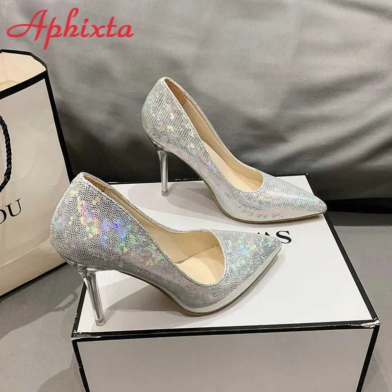 Aphixta 10cm High Tansparent Stiletto Heels Women Pumps Dazzle Colorful Official Party Shoes Big Size 33-50 The jack market .AU The jack market .AU Step Up Your Style: Trendy Shoes for Every Occasion! $ 82 14:173#Pink;200000124:200006266#50