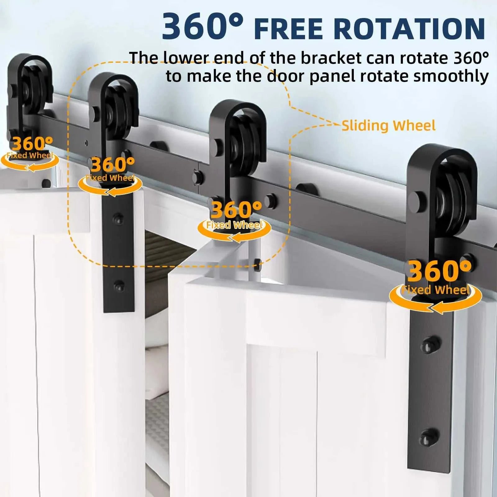 Heavy Duty Bi-Folding Sliding Barn Door Hardware Kit Quiet Side-Mounted Roller – 2/4 Bifold Doors For Closet Laundry Bedroom The jack market .AU The jack market .AU Home $ 150 14:350850#72in for 4 Doors;200007763:201336101