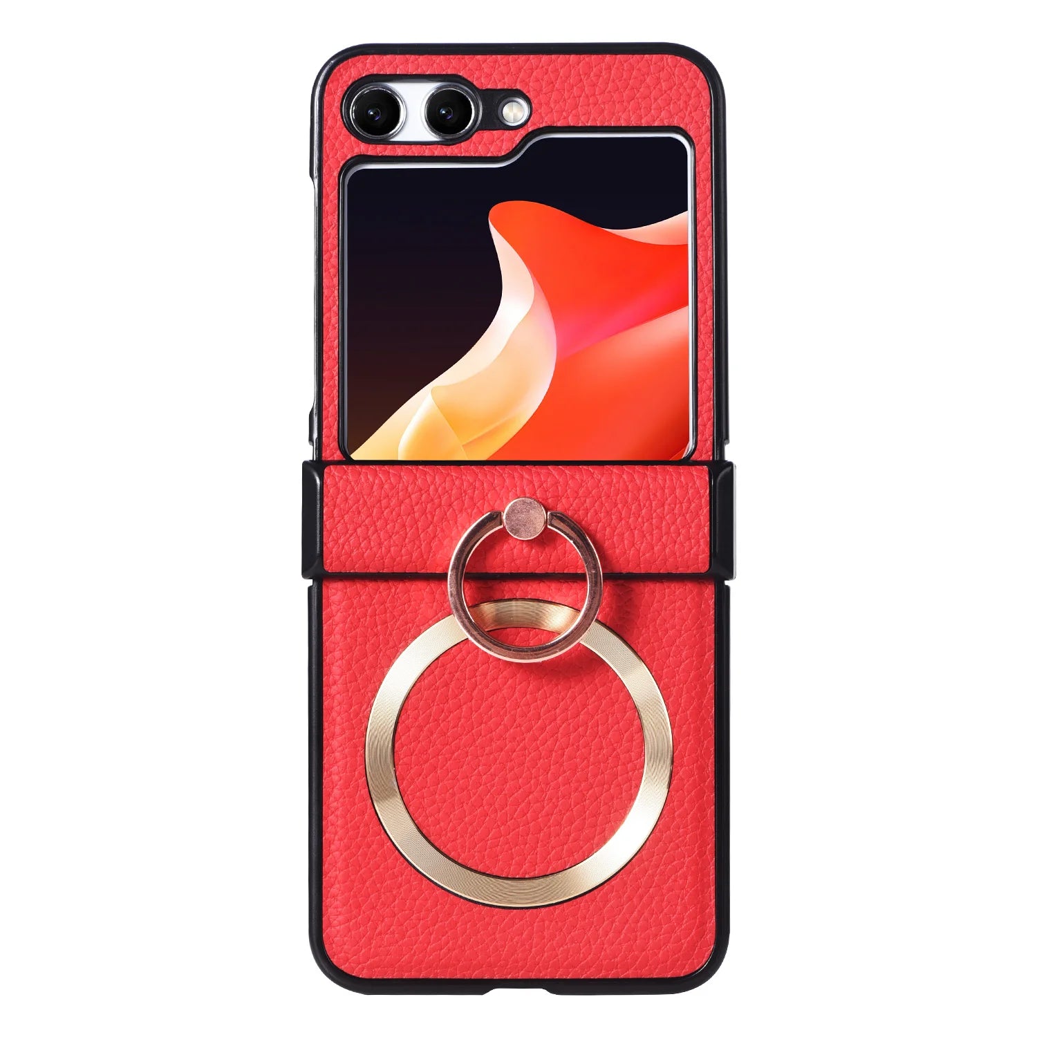 Grain Of Cloth Diamond Ring Magnetic Stand Case for Samsung Galaxy Z Flip 3 4 5 6 7 - Stylish & Functional Protection