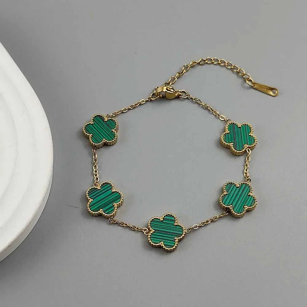 Hot Sale Stainless Steel Plum Blossom Gold Plated Bracelet High Quality Five Leaf Flower Jewelry Simple for Woman Gift Clover The jack market .AU The jack market .AU Jewellery & Chains $ 47 200000639:1438;200001034:6145#red2