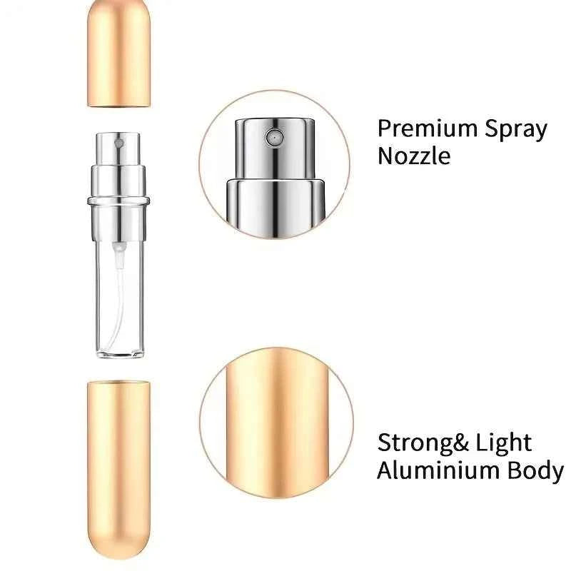 5ml Perfume Spray Bottle Portable Refillable Bottle Empty Cosmetic Container Aluminum Perfume Atomizer for Travel