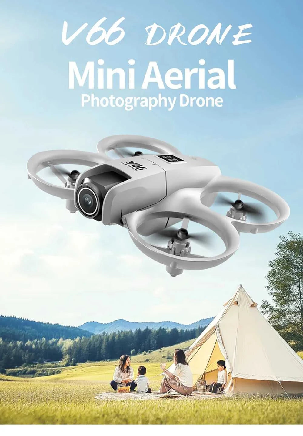 V66 Mini Drone 4K Profesional Dual Camera Headless Mode Obstacle Avoidance WiFi FPV Dron 360° Flip RC Quadcopter Toys for Kids The jack market .AU The jack market .AU Drones $ 85 14:10#Grayish White